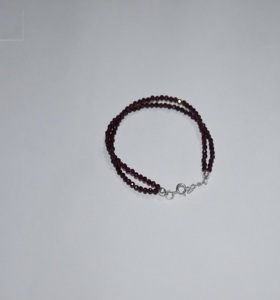 Pulsera de plata de ley con gema granate 2023 Natural para mujer y niña, pulsera de mano con piedras preciosas naturales - Product Image 1