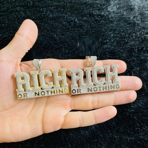 New Stylish Hip Hop <b>Letter</b> Pendant in 925 Sterling Silver with Enhanced Cut Leb Grown Diamonds for Men's Party Wear - Product Image 2