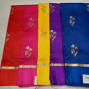 Saree traditionnel indien en soie pure 100% avec un travail Zari riche Vêtements ethniques parfaits pour les festivals et les occasions spéciales d'Inde - Product Image 1