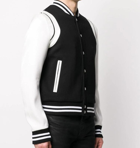 Vente en gros de baseball de bonne qualité pour hommes veste de baseball en cuir à manches longues coupe-vent matelassée pour hommes - Product Image 5