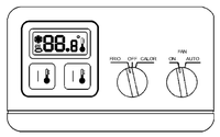 Thermostat non programmable Telin AC0044 pour pompe à chaleur à ventilo-convecteur 24VAC, anti-inflammable, PC+ABS, mural, économe en énergie, durable, facile à utiliser