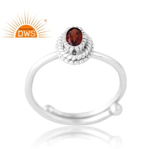 Diseño de textura 925 anillo de piedras preciosas de granate Natural de plata joyería personalizada para mujer regalo para ella - Product Image 1