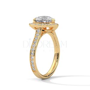 Bague en diamant Leb incrustée en forme de coeur d'amour Bague en diamant Halo en argent sterling 925 Cadeau de Saint Valentin Bague de couple originale - Product Image 4