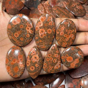 100% แจสเปอร์ป๊อปปี้ธรรมชาติหินแจสเปอร์พลอยหลังเบี้ยทำเครื่องประดับคริสตัล - Product Image 1