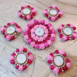 Alfombrilla de Rangoli tradicional de colores vibrantes, diseño intrincado para portavelas para el Día del Padre, regalo de Halloween, graduación - Product Image 5