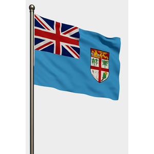 Drapeau extérieur Fidji imprimé numériquement en soie, avec mât en aluminium – Élégant et durable - Product Image 1