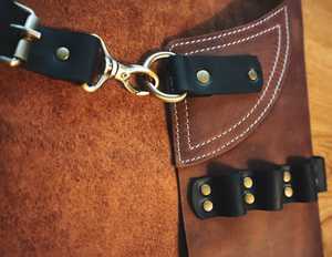 Parrilla de cuero de grano completo ajustable delantal reutilizable para barbacoa y herramienta de carpintería para hombres con bolsillo de soldadura - Product Image 6