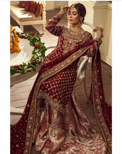 Lehenga-vestido de novia con cuentas de cristal, traje de novia impresionante, con embellecedor, trabajo de piedra para boda = 2021 - Product Image 5