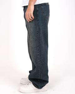 กางเกงผ้าเดนิมสไตล์แบ็กกี้ผ้าฝ้ายคุณภาพระดับพรีเมียมสำหรับ100% กางเกงทรงหลวมชุดสตรีทแวร์ผ้าปักไฮสตรีทขายส่งบริการ OEM - Product Image 4