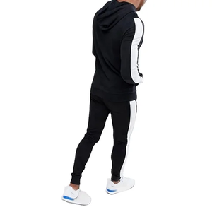 Tenues athlétiques actives à fermeture éclair complète Survêtement de jogging pour hommes Vente à chaud de survêtements d'entraînement de couleur unie en gros - Product Image 2