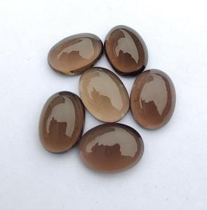 Qualité supérieure Quartz fumé naturel forme ovale Cabochon dos plat calibré véritable pierre précieuse en vrac pour la fabrication de bijoux utilisation en vrac - Product Image 1