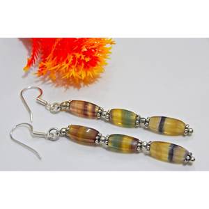 925เงินสเตอร์ลิงต่างหูลูกปัดฟลูออไรต์สำหรับเป็นของขวัญประจำวันเครื่องประดับอัญมณีสำหรับเธอ-E0051-GS แฟชั่น - Product Image 1