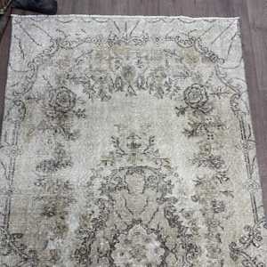 Tapis turc 3,4 x 6,8 pieds, tapis d'appoint vintage, tapis oriental en laine gris et noir - Product Image 4