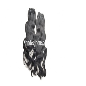 22" Inches Cuticle Aligned Remy Grade Virgin Indian Temple Human Hair Raw Natural Water Wave Deep Wave Curly Bundle DoubleWeft - Product Image 3