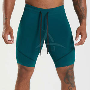 Stylish Men Compression <b>Shorts</b> Solid Casual <b>Slim</b> <b>Fit</b> Quick Dry Elastic Waist Soft Stretch Fabric Perfect Gym Training - Product Image 1