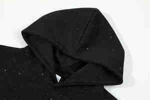 Logo personnalisé 400GSM Sweat à capuche pour homme en éponge française lourde entièrement recouvert de strass pull vierge avec cordon de serrage sweats à capuche - Product Image 5