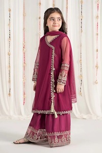 Elegante Lehenga Choli Paquistaní de Acrílico para Niñas, Camisa Bordada, para Eid, Bodas, Fiestas, Ocasiones Formales, Protección Solar - Product Image 6
