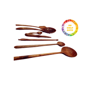 Cuillère en bois d'acacia durable pour la cuisine, ustensiles naturels et durables, légère et écologique - Product Image 1