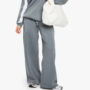 Pantalones de chándal grises de calidad superior para mujer, pantalones de chándal de algodón 100% para mujer - Product Image 6