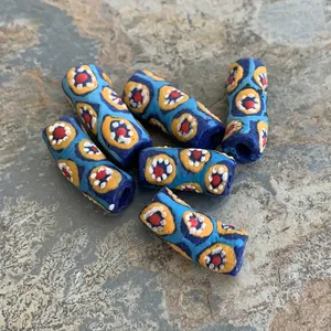 Cuentas de vidrio estilo Millefiori de 25x10mm con orificio de 3mm para fabricación de joyas y cristal de Murano - Product Image 3