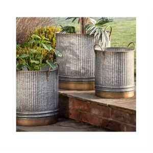 Design élégant ensemble de 3 plantes conteneur galvanisé jardinière pour la maison salon décor plantes Pot accessoires pour la maison fournitures - Product Image 4