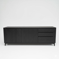 Buffet Ethnique Wave pour Salon, Armoire à Deux Portes et Deux Tiroirs, Meuble Moderne Écologique pour la Maison