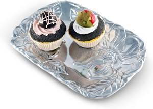 ถาดโลหะสีเงินสไตล์วินเทจของตกแต่งบ้านลวดลายดอกไม้ใบไม้ทำด้วยมือถาดสำหรับตกแต่งคริสต์มาส - Product Image 5