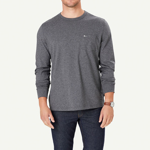 T-shirt à manches longues pour homme de qualité supérieure, col rond, en coton, logo personnalisé, t-shirt à manches longues pour homme, col rond - Product Image 1