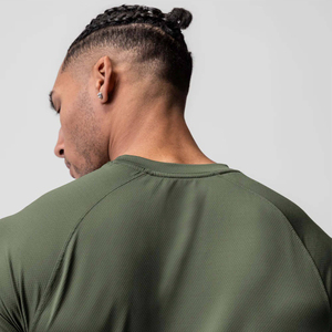 T-shirt de performance athlétique pour hommes 100% coton pour les entraînements sportifs et la course à pied Tissu respirant avec motif de lettres - Product Image 4