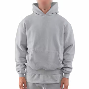 Sudaderas con capucha de algodón de alta calidad para hombre, personalizadas, de talla grande, con hombros caídos, gruesas, lisas, diseño en blanco, logotipo personalizado, conjunto de sudadera y pantalones - Product Image 4