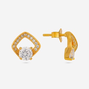 92.5 <b>Silver</b> <b>Stud</b> <b>Earrings</b> Geometric Design for Wedding Occasions-191346 - Product Image 5