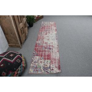 Tapis de 2,1 x 8,1 pieds, tapis turc vintage, tapis en laine rouge - Product Image 1