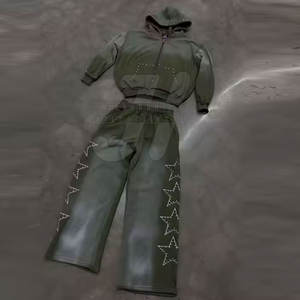 Tela cómoda Venta caliente Hombres Rhinestone Chándales A prueba de viento Transpirable Rhinestone Chándales - Product Image 6