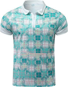 Allover patrón diseño moda Slim Fit gimnasio Fitness hombres Polo camisetas sublimadas al por mayor impreso Primavera Verano polos - Product Image 5