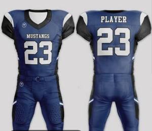 ชุดยูนิฟอร์มอเมริกันฟุตบอลแขนสั้นพิมพ์ลายระบายอากาศได้ดีสำหรับผู้ชาย ผลิตตามสั่งด้วยผ้าโพลีเอสเตอร์ 100% พร้อมโลโก้แบบกำหนดเอง - Product Image 1