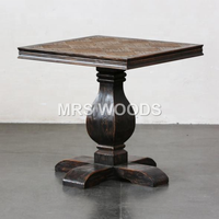 MRS WOODS Table d'appoint en chêne récupéré français Tables d'appoint de salon anciennes Petite table basse carrée