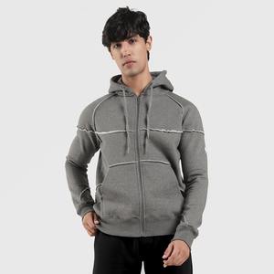 Rigger Hoodie Poches kangourou Poignets côtelés Étiquette tissée personnalisée Coupe ample Streetwear brodé personnalisé Sweats à capuche zippés - Product Image 2
