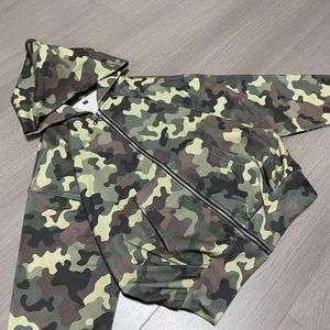 บ็อกซี่ลายพรางทั้งหมดมีฮู้ดพิมพ์ลาย DTG ต้นไม้จริงครอปขนาดใหญ่โอเวอร์ไซส์ซิปซิปแบบกำหนดเอง - Product Image 5