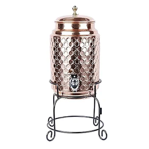 Distributeur de cuivre d'eau de vente chaude 100% cuivre pour la maison et la ferme Ustensiles de cuisine à texture unique à vendre Distributeur d'eau en métal - Product Image 2
