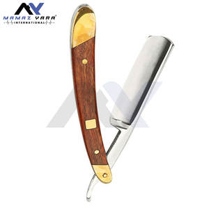 Navaja de Afeitar Profesional de Acero Inoxidable de Alta Calidad con Hoja Recta para Salón de Belleza y Barbería, con Estuche de Cuero - Product Image 4