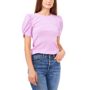 Maglione Casual da Donna con Decorazione Arricciata, Colore Viola, Taglia M, Collo a Costine, Lavorazione a Maglia con Motivo Stampato - Product Image 4