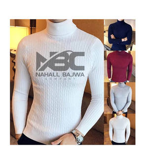 Suéter de punto de manga larga para hombre, Jersey de punto de color puro para invierno, venta al por mayor - Product Image 1