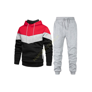 Ensemble de survêtement de luxe en molleton technique pour l'hiver, coupe longue, coupe-vent à capuche de haute qualité, unisexe, en polyester/coton uni - Product Image 4