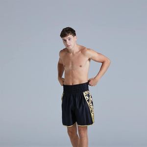 Custom Design Men's Boxing Shorts <b>Black</b> Color High Waste Customized Printing Breathable Training Shorts For MMA - Product Image 2