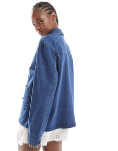 Veste en jean femme oversize en détresse à manches longues boutonnée style vintage lavage écologique vente en gros de commandes en gros mode - Product Image 4