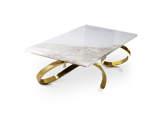 Mesa de mármol de piedra blanca y último diseño, mesa de mármol de latón para Living Room Furniture, precio barato - Product Image 3