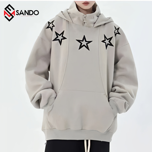 เสื้อฮู้ดดี้ผู้ชายคุณภาพสูง ผ้าฝ้าย 100% สำหรับฤดูหนาว สกรีนโลโก้แบบนูน 3 มิติ  ขนาดอเมริกา  แบบเรียบ - Product Image 3