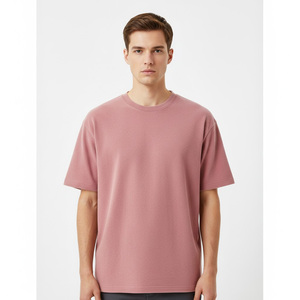 Ropa de calle de manga corta de punto de peso pesado gimnasio Fitness entrenamiento Casual verano 100% algodón hombres ajuste suelto impreso secado rápido - Product Image 5