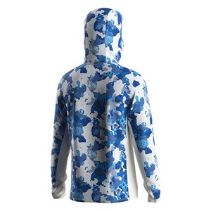 Logotipo personalizado Upf 50 de manga larga de pesca con capucha de secado rápido conjunto de camisa de protección impresa transpirable con capucha cómoda - Product Image 4