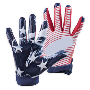 Gants de football américain avec logo personnalisé Gants récepteurs en cuir super collant de haute qualité pour adultes Conceptions attrayantes personnalisées - Product Image 1